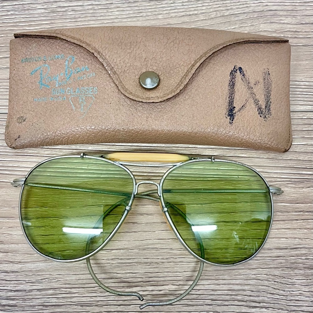 Vintage Pre Ray-Ban USA Aviator WWII Bausch & Lomb Army Navy AN6531 Sunglasses